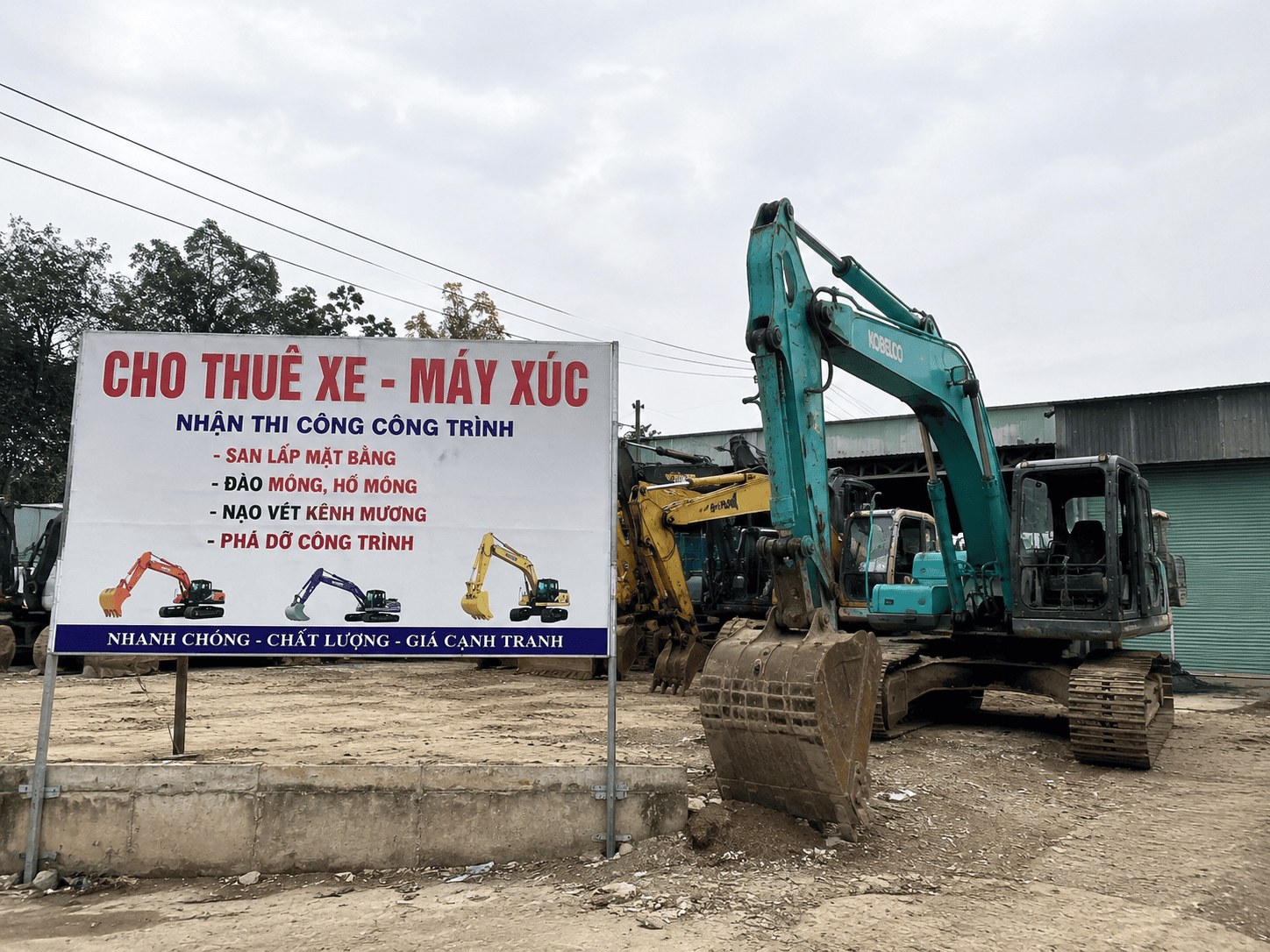 Cho thuê máy xúc xe cuốc miền tây